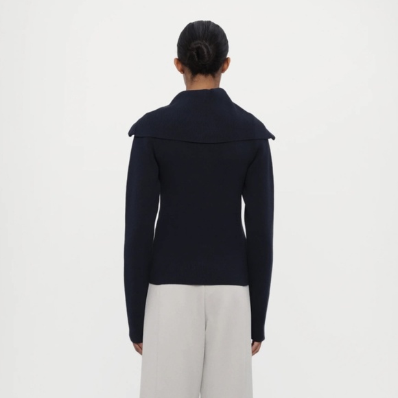 REMAIN Birger Christensen – Zipped Collar Jumper in Dark Blue XS/34 - Picture 5 of 11